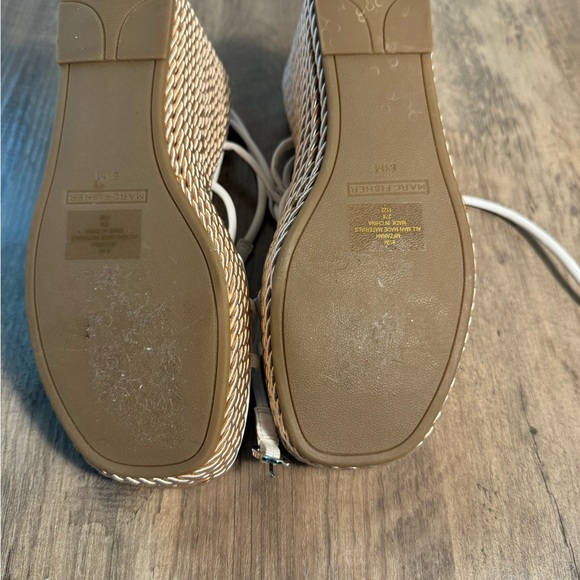 Marc Fisher Zarah Platform Wedge Sandals White size 8.5 - Picture 10 of 15